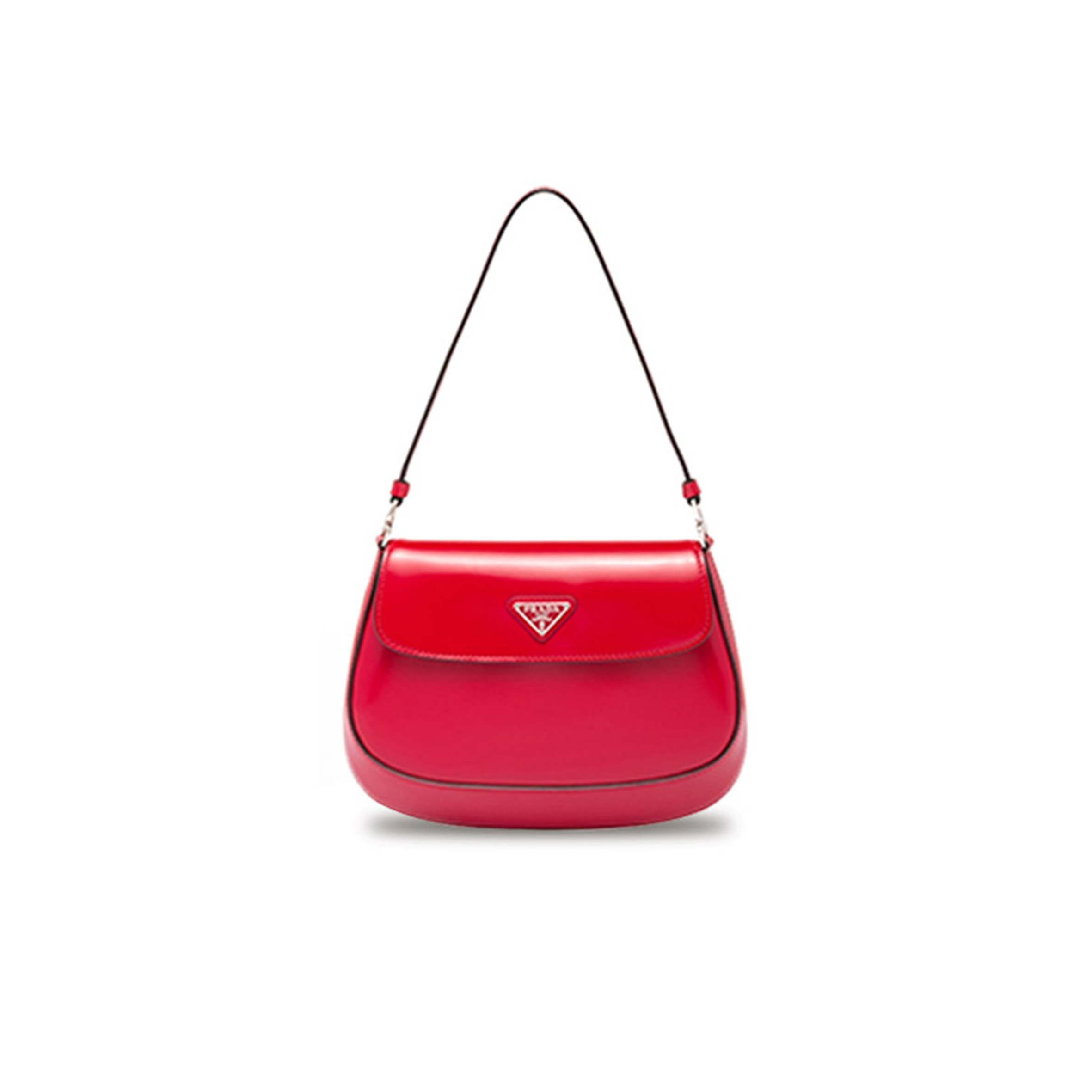 Pra*a small Pra*a cleo brushed leather shoulder bag with flap 1bd311 (22*15.5*4cm)